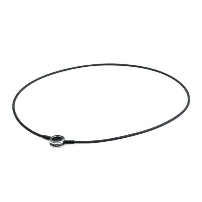 PHITEN RAKUWA PUSH TYPE ? necklace silver/black, 50 cm