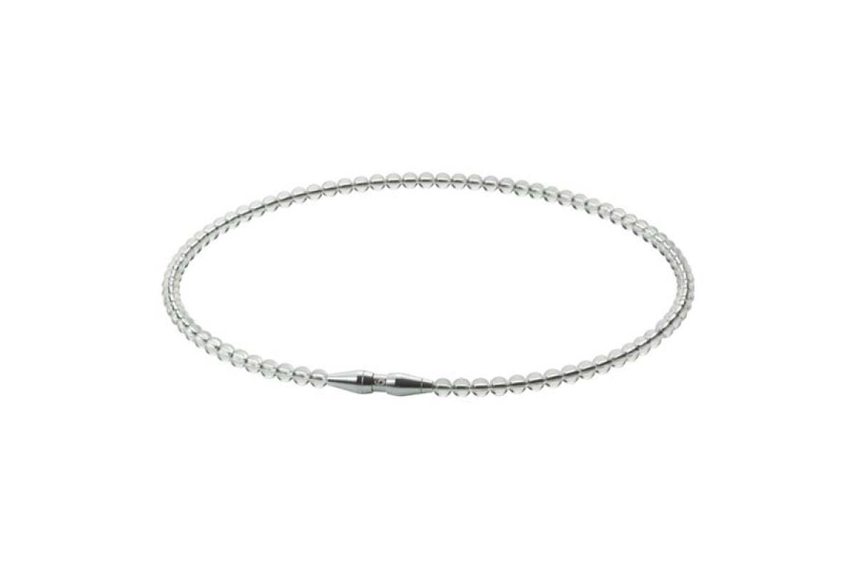 PHITEN RAKUWA EXTREME CRYSTAL TOUCH, kaklo vėrinys skaidrus, 50 cm