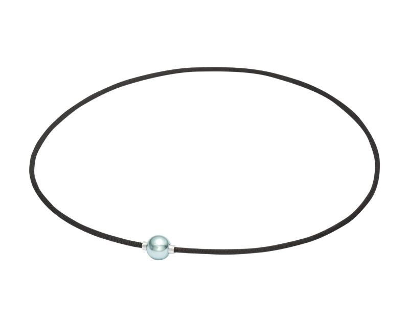 PHITEN RAKUWA EXTREME MIRROR BALL LIGHT necklace green/silver, 40 cm