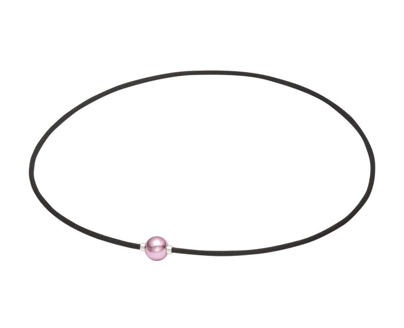 PHITEN RAKUWA EXTREME MIRROR BALL LIGHT necklace pink/silver, 45 cm