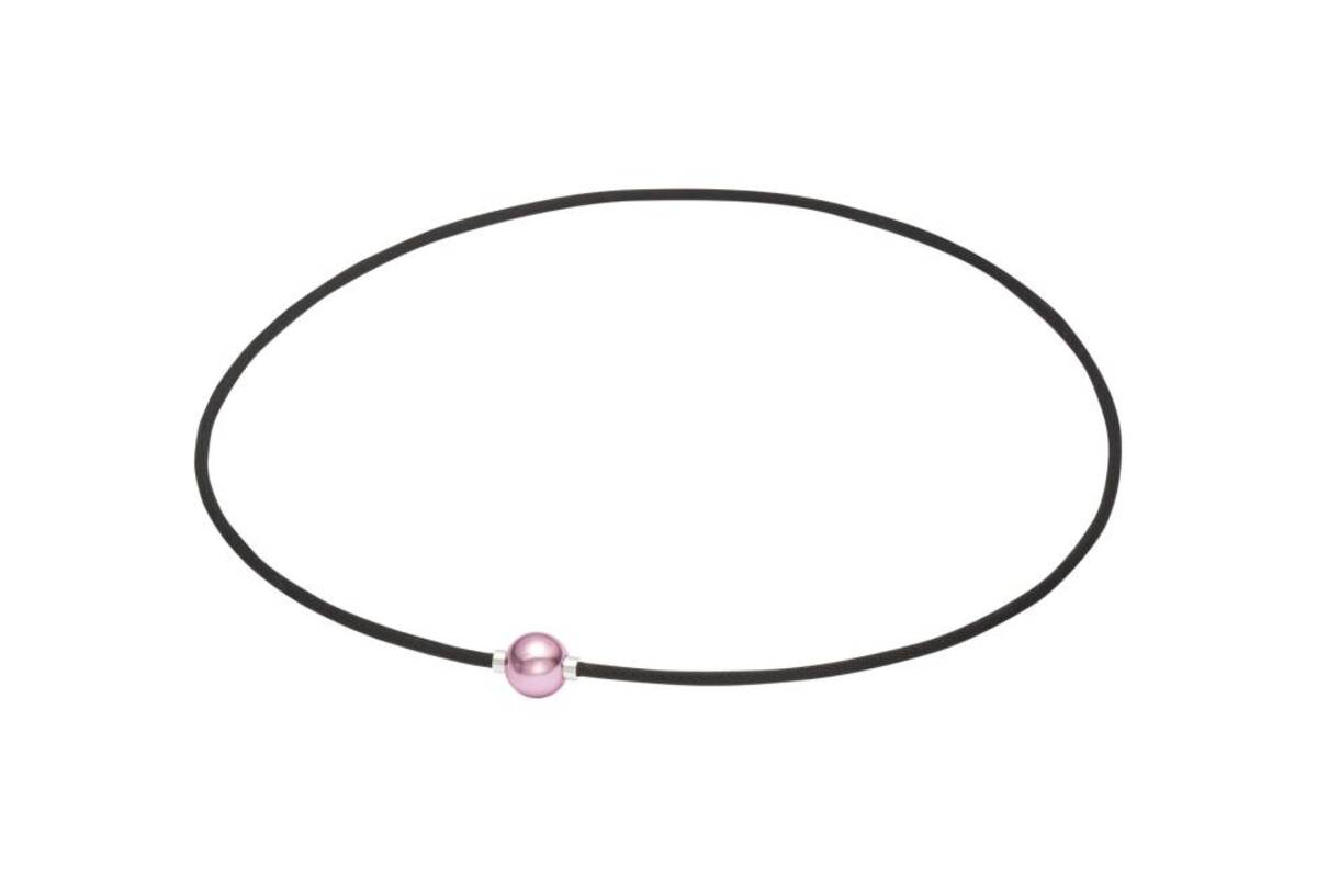 PHITEN RAKUWA EXTREME MIRROR BALL LIGHT, kaklo vėrinys rožinis/sidabrinis, 45 cm