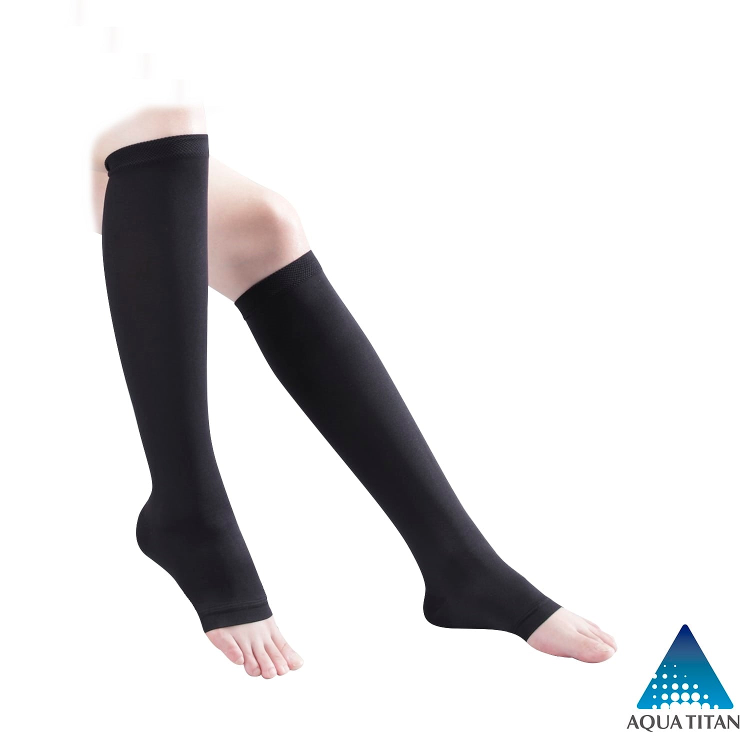 PHITEN Ti+Ag open-toe socks, black, XL black, XL