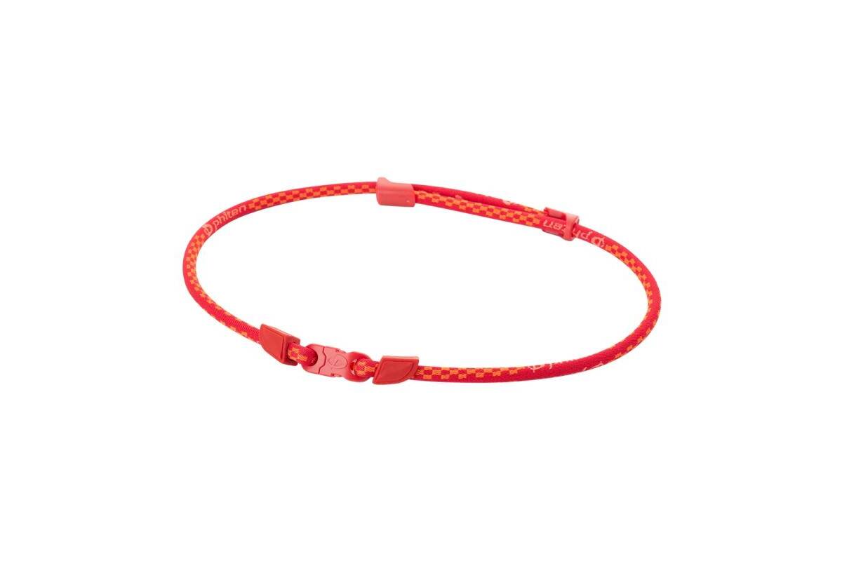 PHITEN RAKUWA METAX, kaklo vėrinys raudonas, 40-60 cm