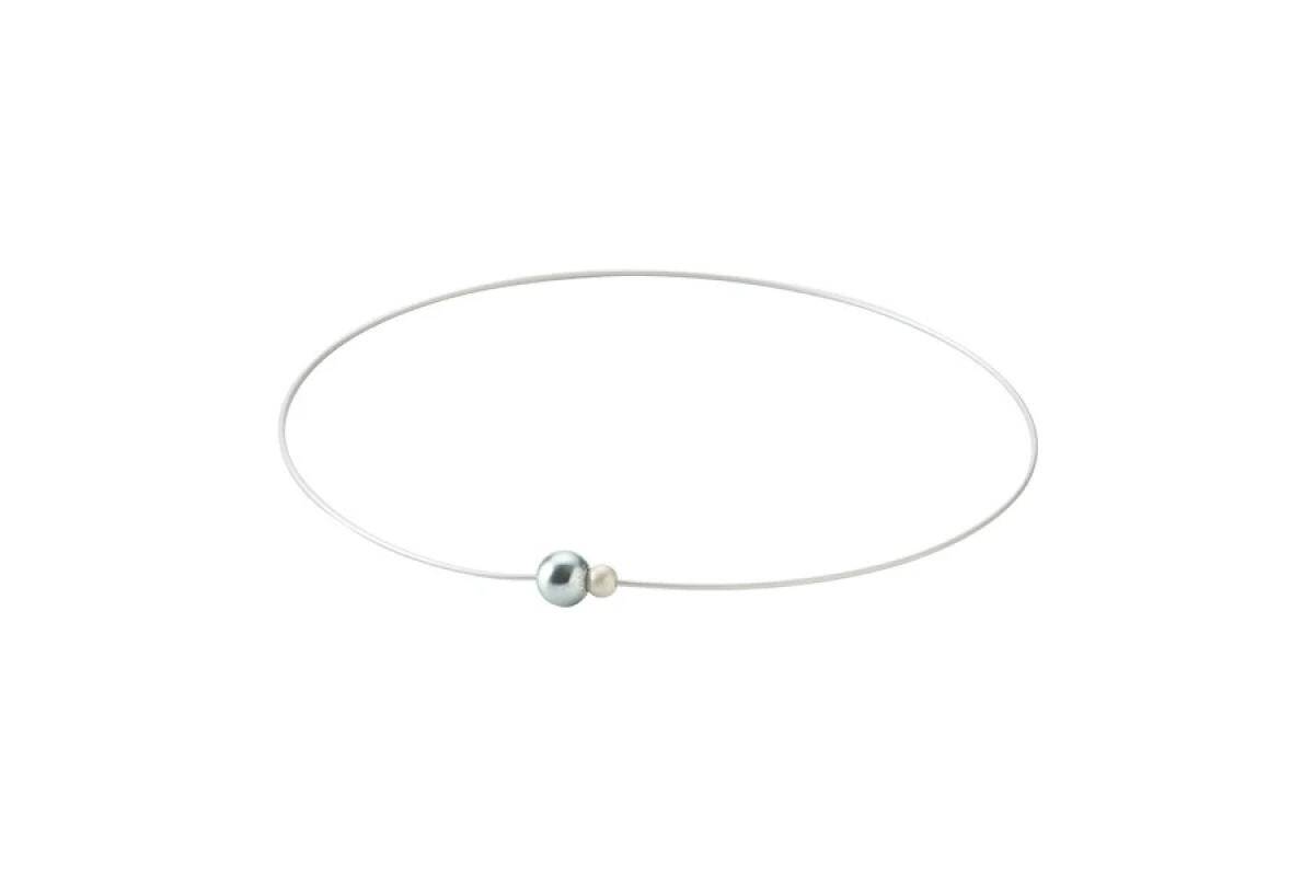 PHITEN RAKUWA EXTREME MIRROR BALL TWIN, kaklo vėrinys mėlyna/rausva, 40 cm